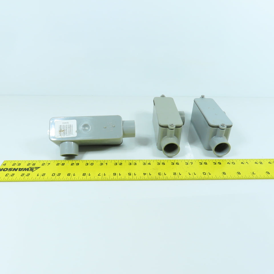 Carlon 3/4" Type LL PVC Conduit Body 12 CU IN W/Cover & Gasket Lot Of 3