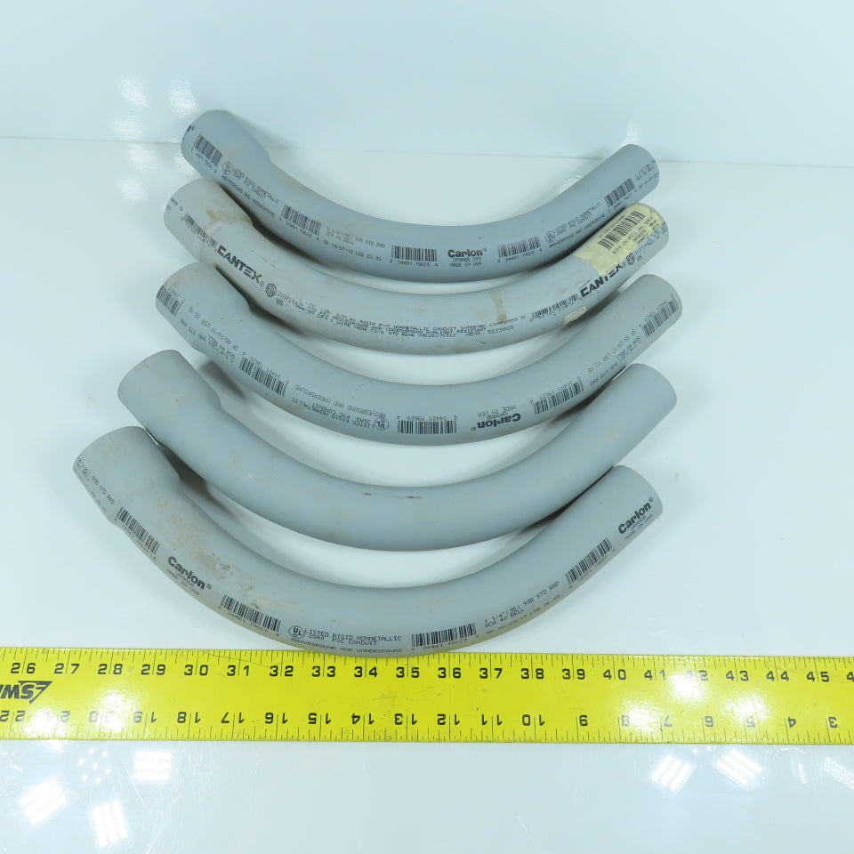 Carlon 1-1/4" 90° PVC SCH40 Elbow Bell x Slip Ridgid Nonmetallic Lot Of 5