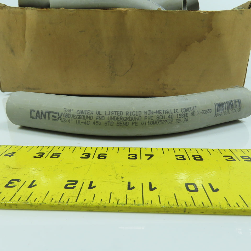 Cantex 3/4" 45° PVC SCH40 Elbow Slip x Slip Ridgid Nonmetallic Lot Of 22