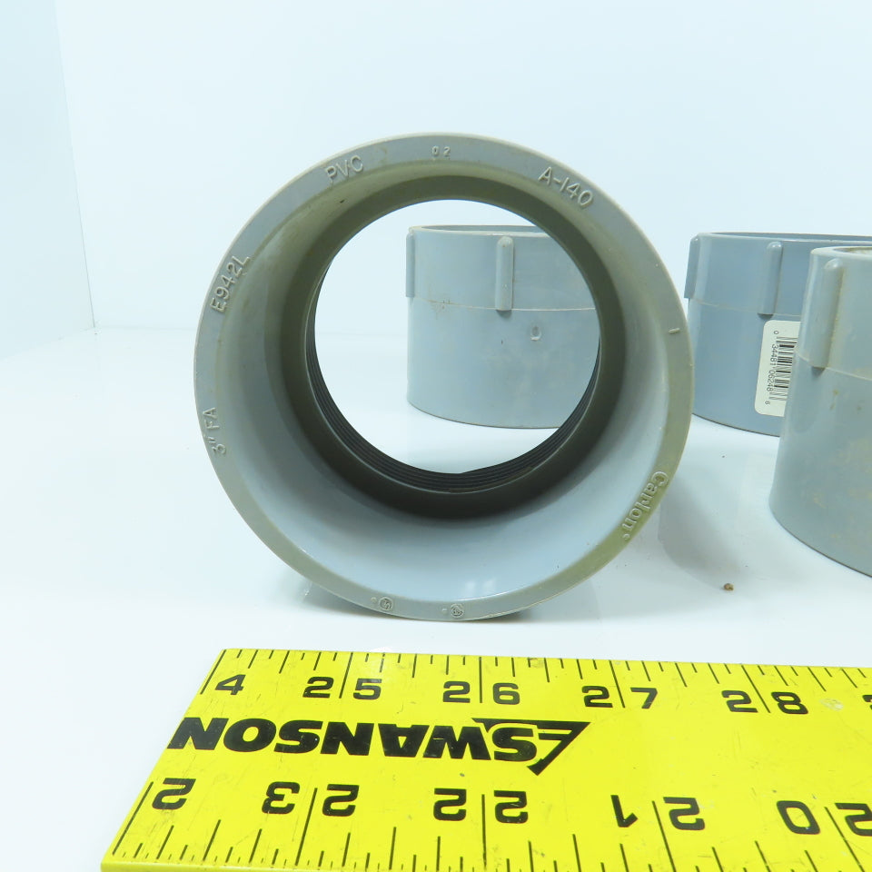 Carlon E942L 3" Threaded x Slip Female PVC Terminal Adapter Lot Of 7