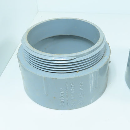 Carlon E943M 3-1/2" Threaded Male x Slip PVC Terminal Adapter Lot Of 6