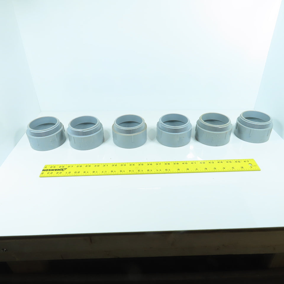 Carlon E943M 3-1/2" Threaded Male x Slip PVC Terminal Adapter Lot Of 6