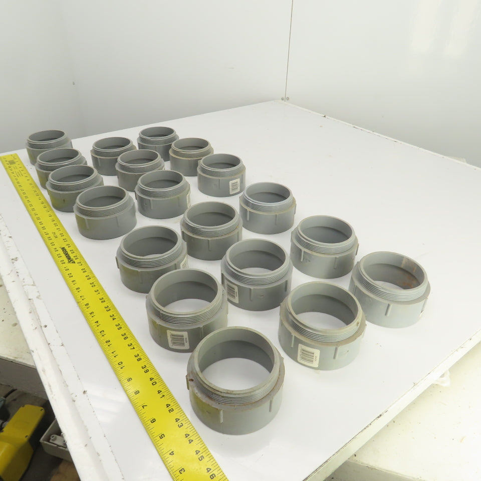 Carlon E943N 4" Threaded Male x Slip PVC Terminal Adapter Lot Of 19