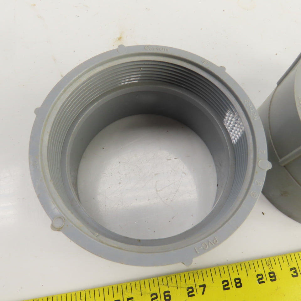 Carlon 4" Threaded Female x Slip PVC Adapter Lot Of 3