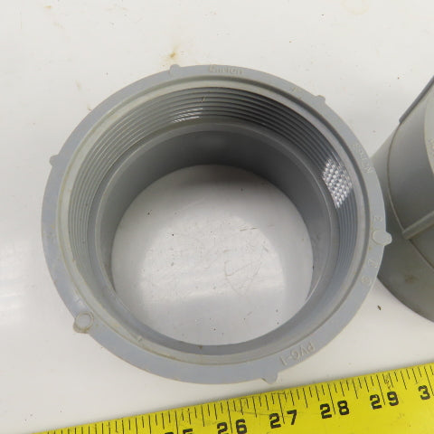 Carlon 4" Threaded Female x Slip PVC Adapter Lot Of 3