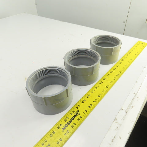 Carlon 4" Threaded Female x Slip PVC Adapter Lot Of 3