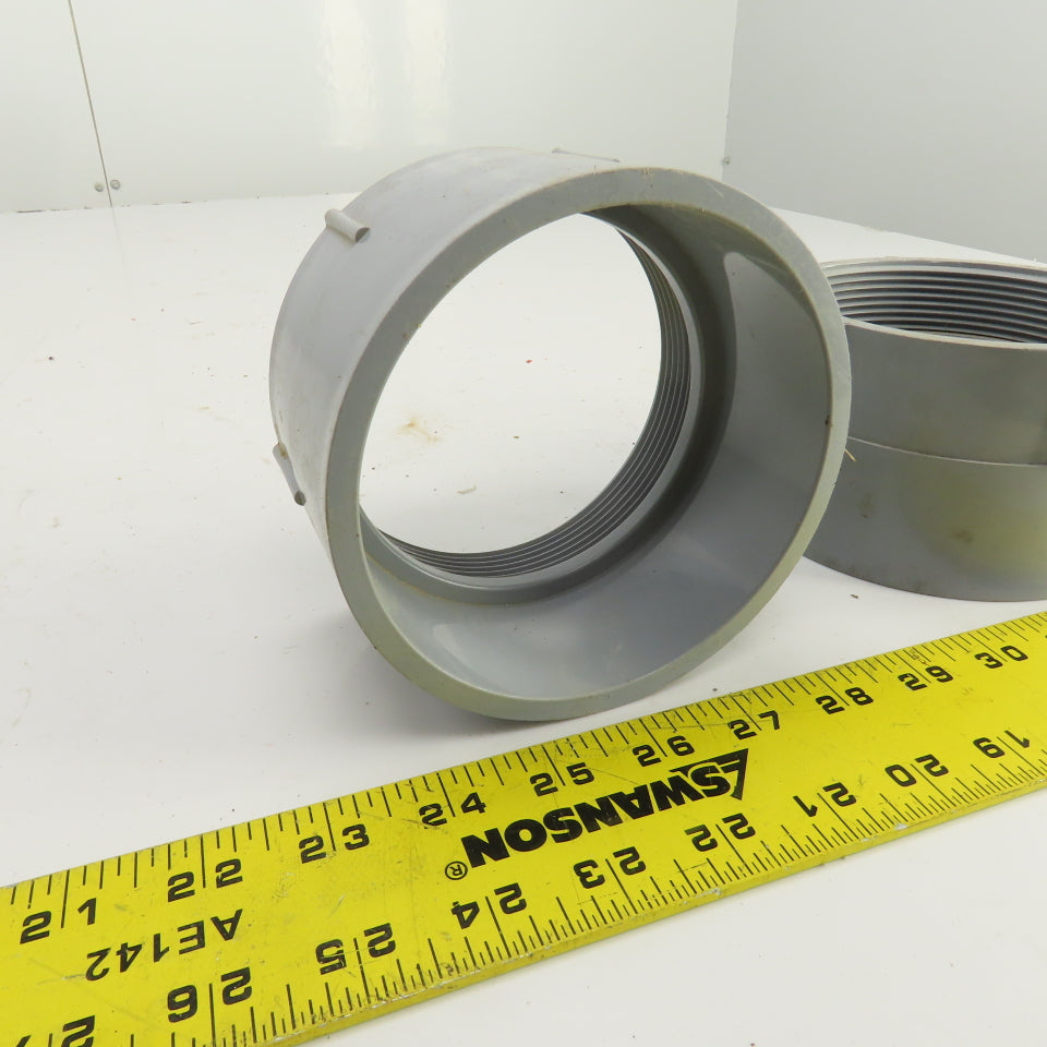 Carlon 4" Threaded Female x Slip PVC Adapter Lot Of 3