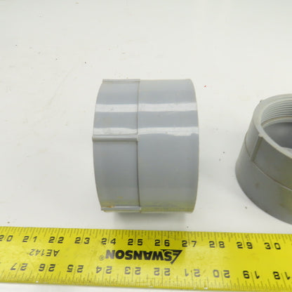 Carlon 4" Threaded Female x Slip PVC Adapter Lot Of 3