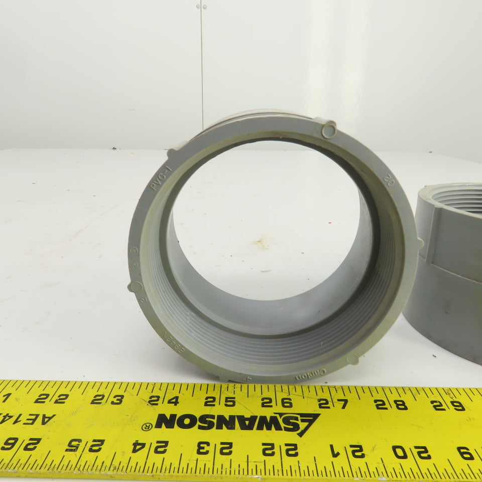 Carlon 4" Threaded Female x Slip PVC Adapter Lot Of 3