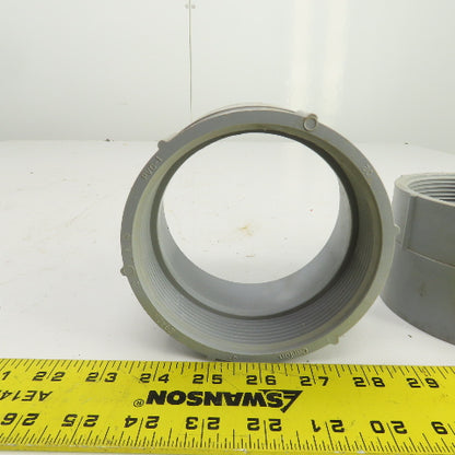 Carlon 4" Threaded Female x Slip PVC Adapter Lot Of 3