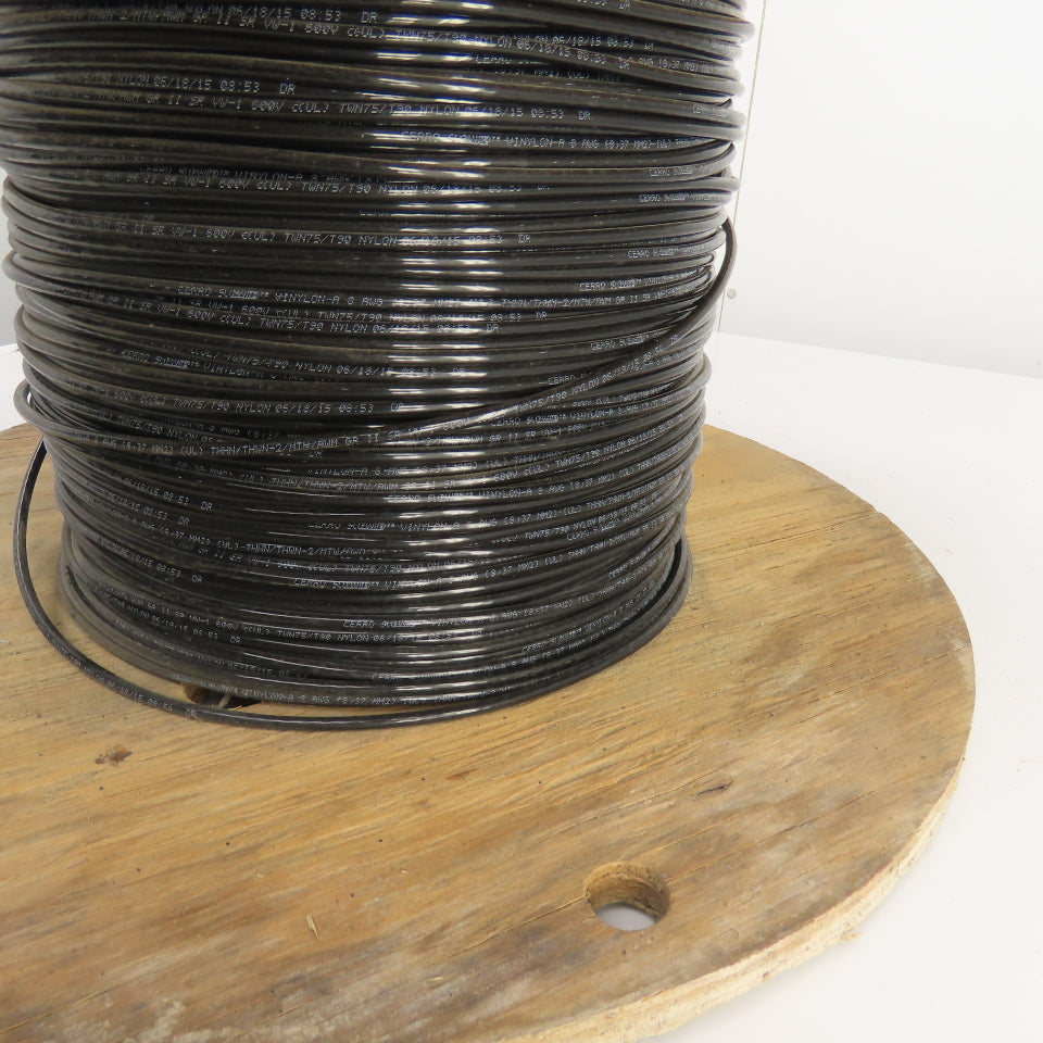 Cerro Vinylon THHN/THWN-2 8 AWG Strand Copper Black Wire 600V 950'