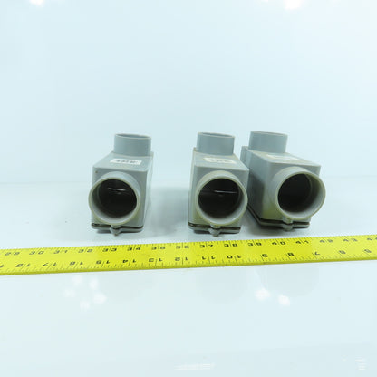 Carlon 1-1/2" Type LB PVC Conduit Body Lot Of 3