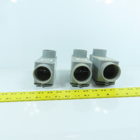 Carlon 1-1/2" Type LB PVC Conduit Body Lot Of 3