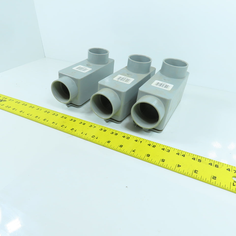 Carlon 1-1/2" Type LB PVC Conduit Body Lot Of 3