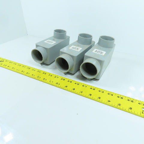 Carlon 1-1/2" Type LB PVC Conduit Body Lot Of 3
