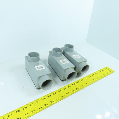 Carlon 1-1/2" Type LB PVC Conduit Body Lot Of 3