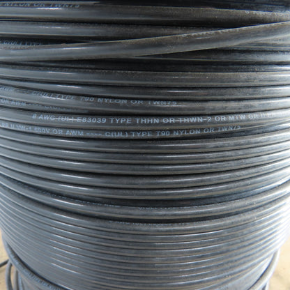 THHN/THWN-2 8 AWG Strand Copper Wire Black 600V 1000'