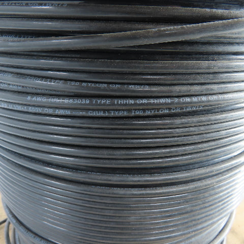THHN/THWN-2 8 AWG Strand Copper Wire Black 600V 1000'