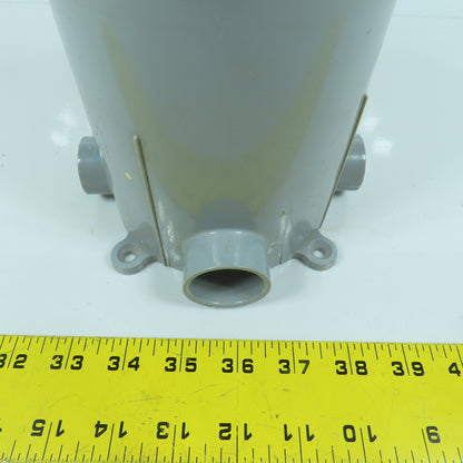 Carlon E971FB 5" PVC Round Floor Box 4-Way 6" Depth 3/4" & 1" Outlets