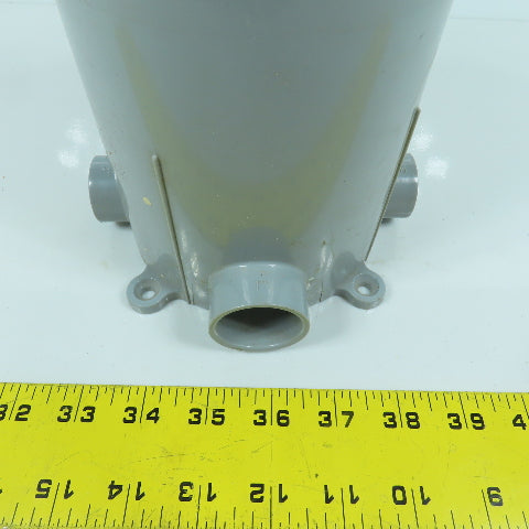 Carlon E971FB 5" PVC Round Floor Box 4-Way 6" Depth 3/4" & 1" Outlets