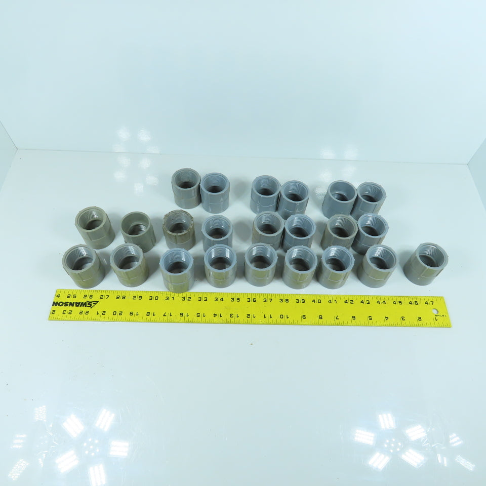 Carlon E942G 1-1/4" PVC Threaded Female xSlip Conduit Adapter Coupling Lot Of 23