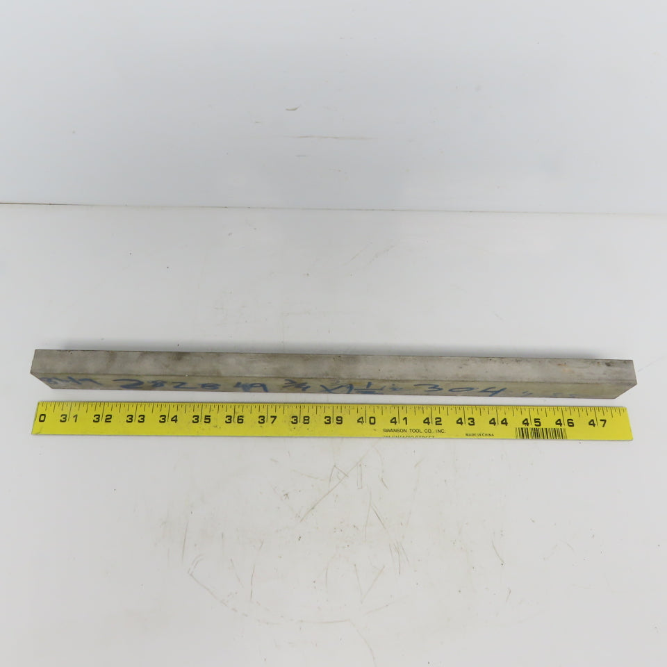 3/4" x 1-1/ 2" Stainless Steel Flat Bar x 17" Long, 304/304L Stainless