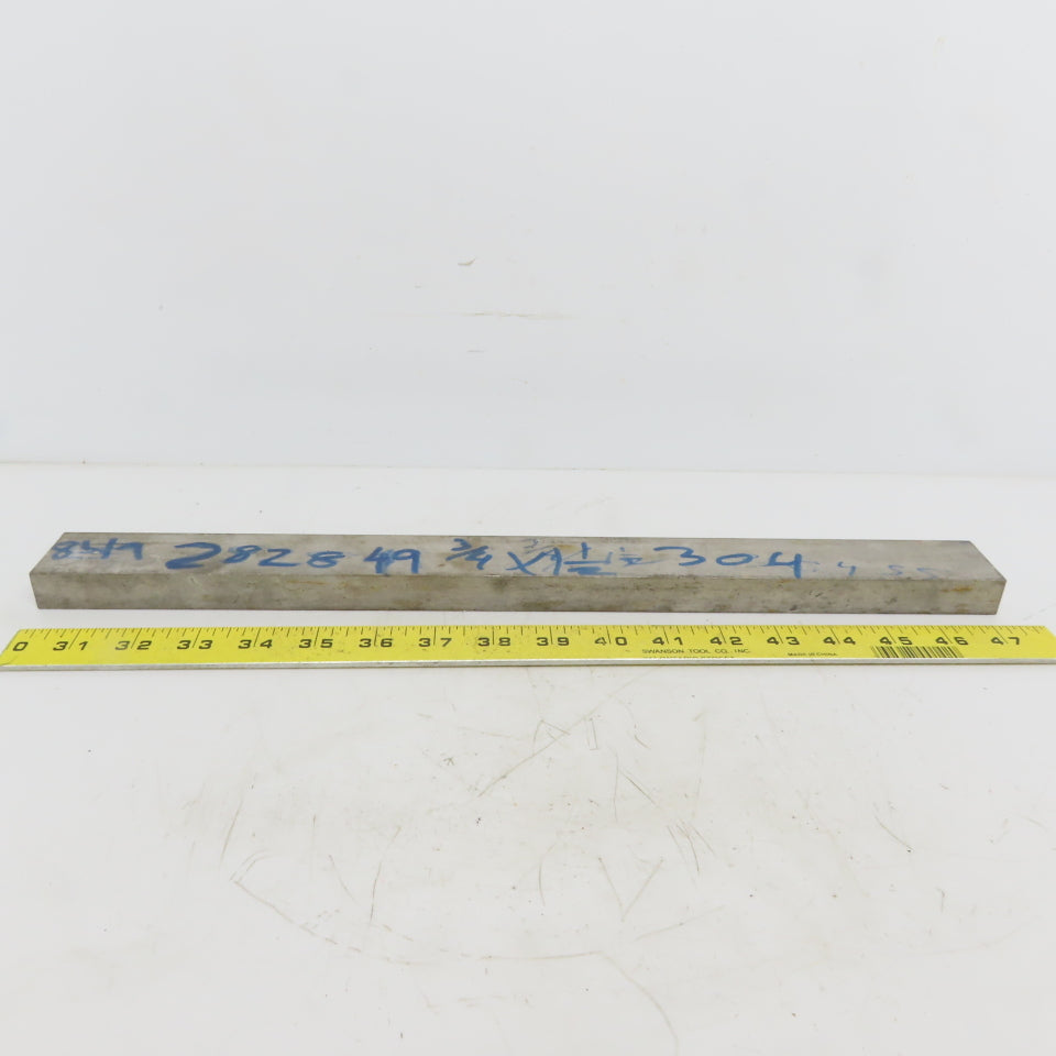 3/4" x 1-1/ 2" Stainless Steel Flat Bar x 17" Long, 304/304L Stainless
