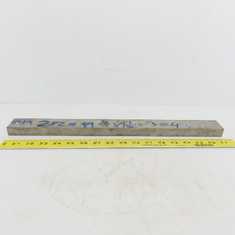 3/4" x 1-1/ 2" Stainless Steel Flat Bar x 17" Long, 304/304L Stainless