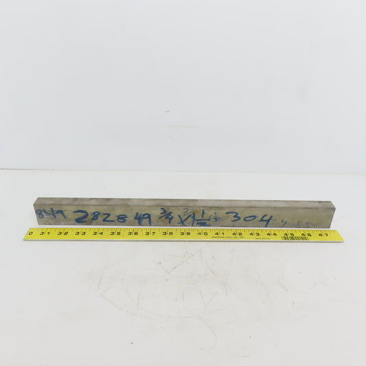 3/4" x 1-1/ 2" Stainless Steel Flat Bar x 17" Long, 304/304L Stainless