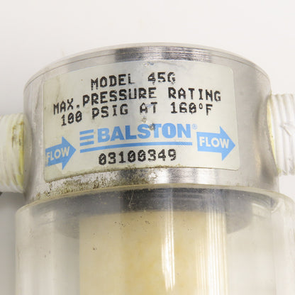 Balston 45G 1/2" NPT Pyrex High Volume Sample Analyzer Filter