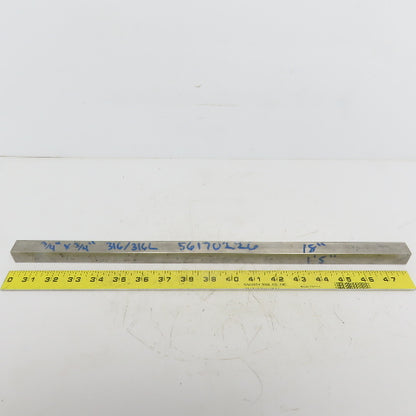 3/4" x 3/4" Stainless Steel Flat Bar x 18" Long 316/316L Stainless
