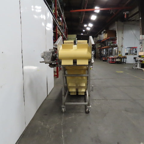 MTC MTCB-24-49 Stainless Incline Cleated Discharge Conveyor Needs New Belt 3Ph
