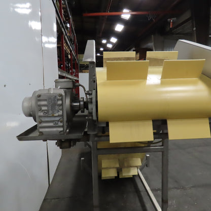 MTC MTCB-24-49 Stainless Incline Cleated Discharge Conveyor Needs New Belt 3Ph