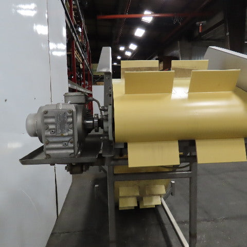 MTC MTCB-24-49 Stainless Incline Cleated Discharge Conveyor Needs New Belt 3Ph
