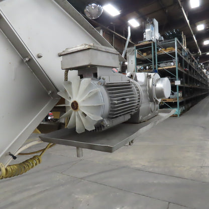 MTC MTCB-24-49 Stainless Incline Cleated Discharge Conveyor Needs New Belt 3Ph