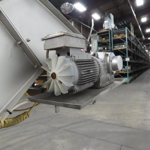 MTC MTCB-24-49 Stainless Incline Cleated Discharge Conveyor Needs New Belt 3Ph