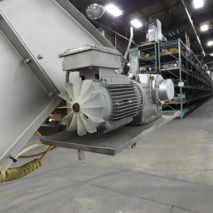MTC MTCB-24-49 Stainless Incline Cleated Discharge Conveyor Needs New Belt 3Ph