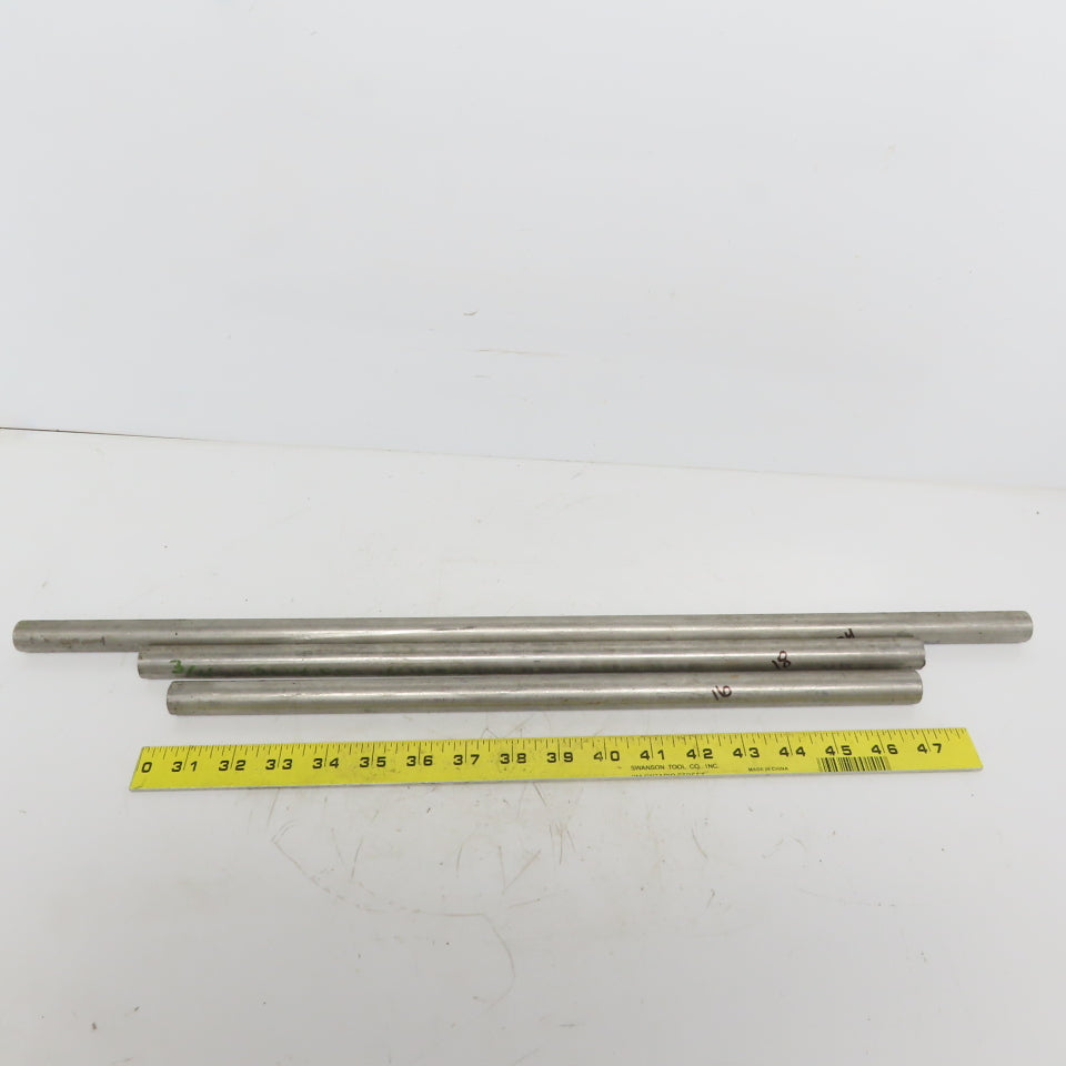 3/4" Diameter 304 Stainless Steel Round Stock 24" 18" & 16" 3pcs 54" Total