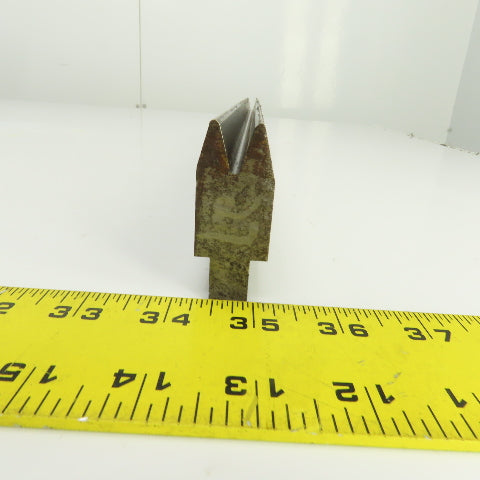 17-7/8" Press Brake Forming 90° V Angle Die Block 1/2" Tang 1-5/8" Ht. 1" Thick