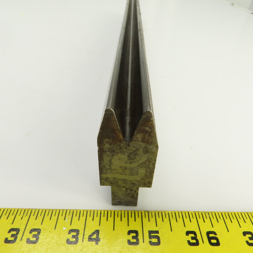 17-7/8" Press Brake Forming 90° V Angle Die Block 1/2" Tang 1-5/8" Ht. 1" Thick