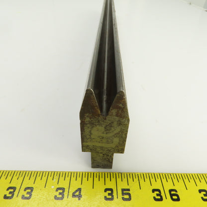 17-7/8" Press Brake Forming 90° V Angle Die Block 1/2" Tang 1-5/8" Ht. 1" Thick
