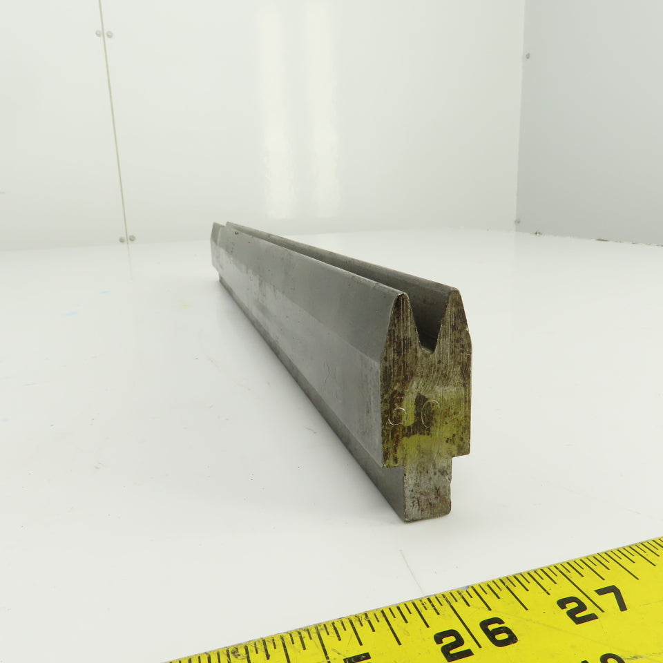 17-7/8" Press Brake Forming 90° V Angle Die Block 1/2" Tang 1-5/8" Ht. 1" Thick