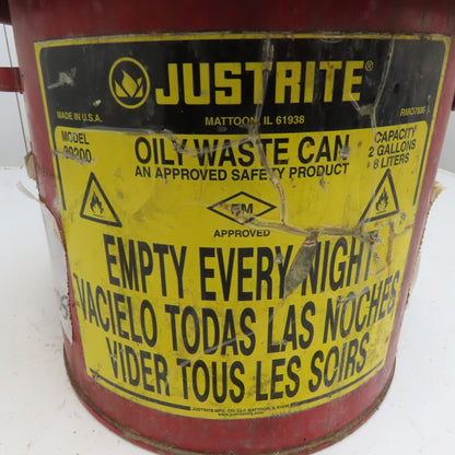 Justrite 09200 2 Gallon Capacity Galvanized Steel Oily Waste Can