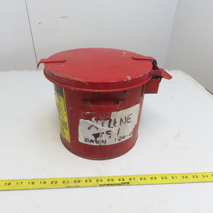 Justrite 09200 2 Gallon Capacity Galvanized Steel Oily Waste Can