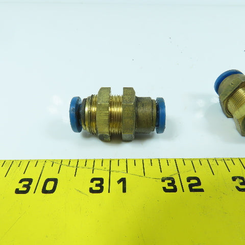 8mm x 8mm Brass Push To Connect Pneumatic Air Coupling Lot Of 4