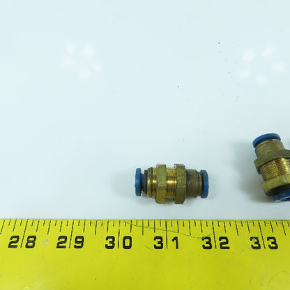 8mm x 8mm Brass Push To Connect Pneumatic Air Coupling Lot Of 4