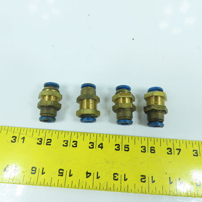 8mm x 8mm Brass Push To Connect Pneumatic Air Coupling Lot Of 4