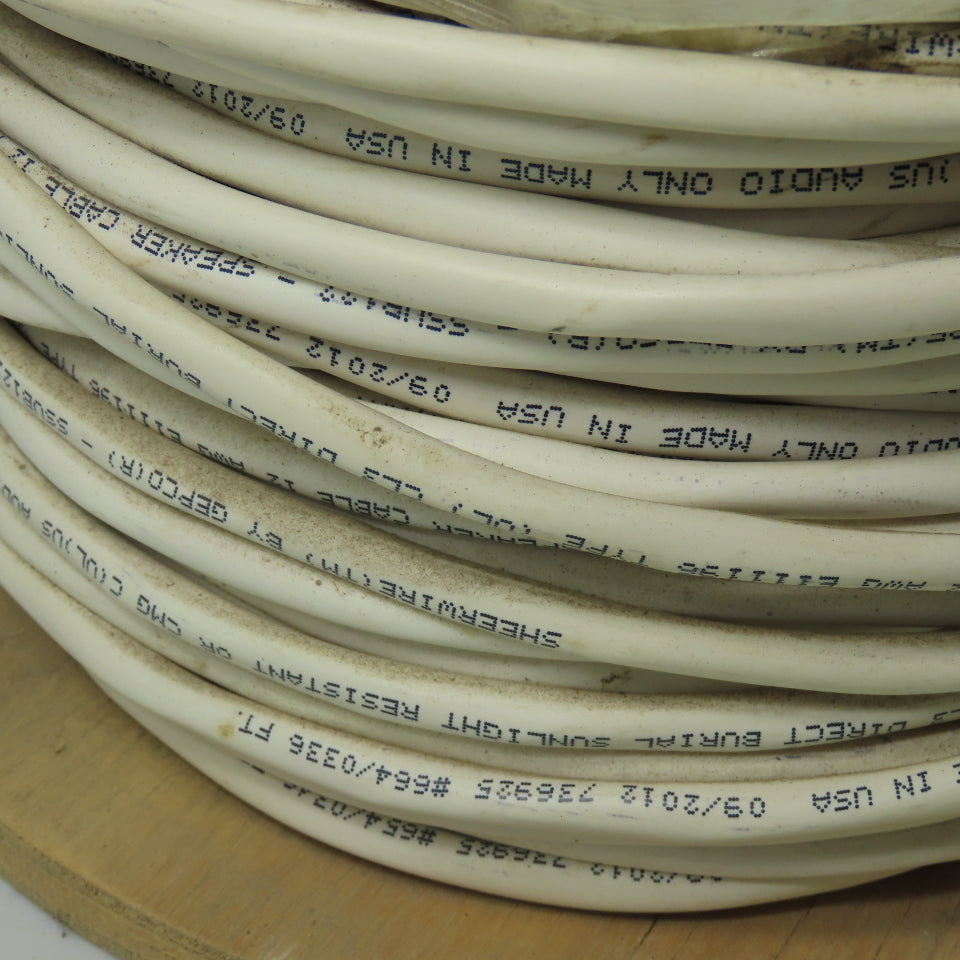 Gepco E111196 Type UL CL3 Direct Burial Audio Wire 12 AWG 2 Cond 325'