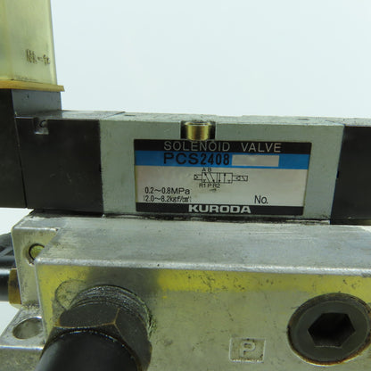 Kuroda PCS2408 5/2 Way Pneumatic Air Solenoid Valve 0.2-0.8MPa 24V DC Coil