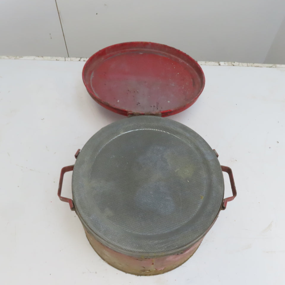 Justrite 10375RD 1 Gallon Cap Galvanized Steel Small Parts Soaking Container